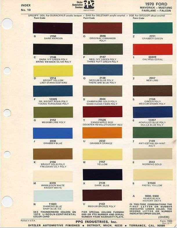 1969 Ford torino color codes #2